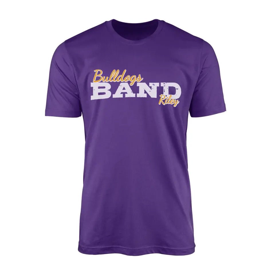 Custom Band Mascot and Musician Name on a Men's T-Shirt with a White Graphic