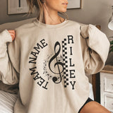 Personalized Band on a Sweatshirt With Team and Musician Name on a Sweatshirt