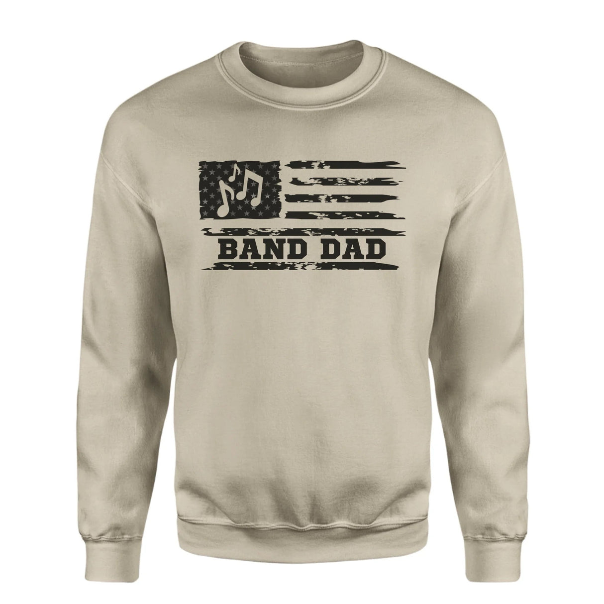 Band Dad Horizontal Flag on a Sweatshirt with a Black Graphic
