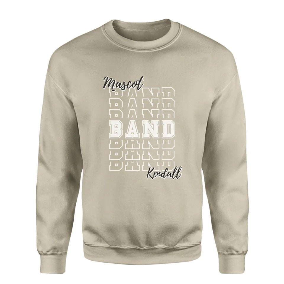 Custom Band on a Sweatshirt With Mascot and Musician Name on a Sweatshirt