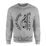 Personalized Band on a Sweatshirt With Team and Musician Name on a Sweatshirt