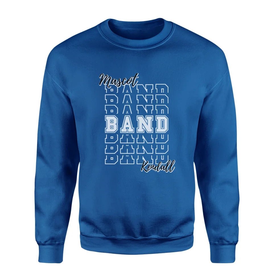 Custom Band on a Sweatshirt With Mascot and Musician Name on a Sweatshirt