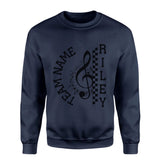 Personalized Band on a Sweatshirt With Team and Musician Name on a Sweatshirt