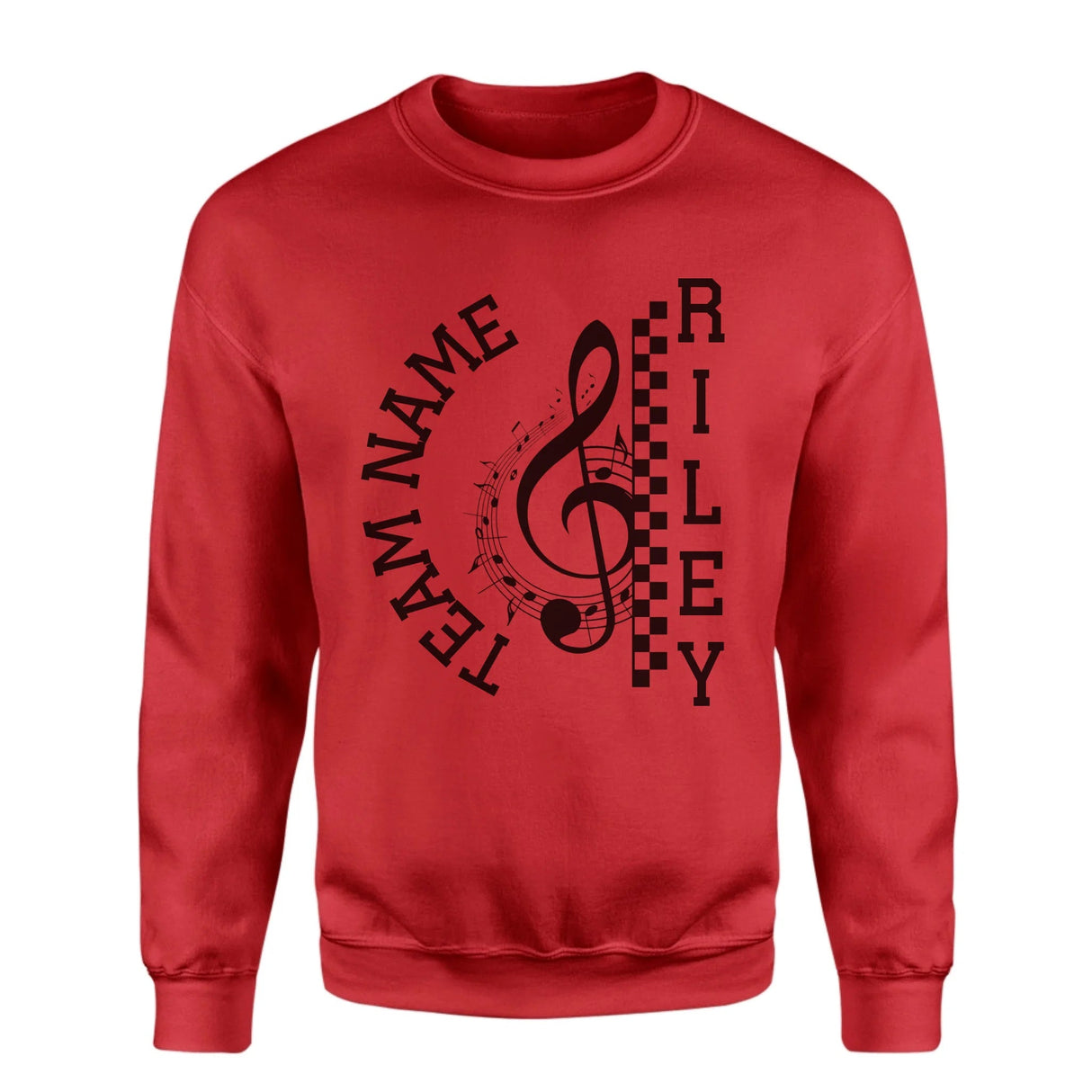 Personalized Band on a Sweatshirt With Team and Musician Name on a Sweatshirt