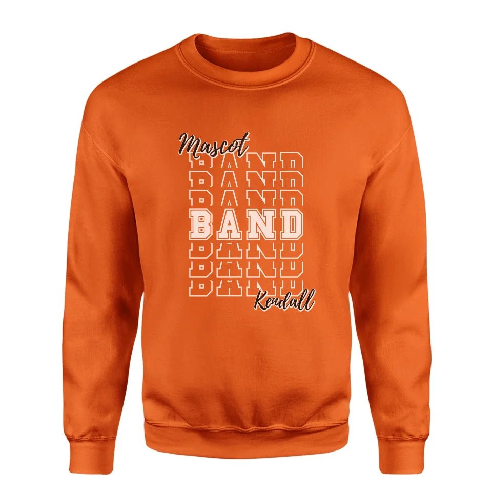 Custom Band on a Sweatshirt With Mascot and Musician Name on a Sweatshirt