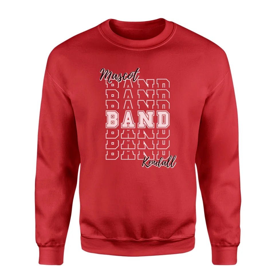 Custom Band on a Sweatshirt With Mascot and Musician Name on a Sweatshirt