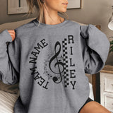 Personalized Band on a Sweatshirt With Team and Musician Name on a Sweatshirt