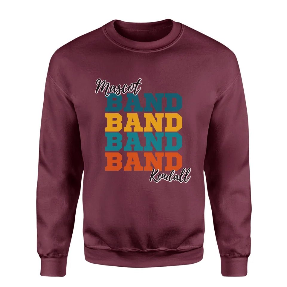 Personalized Band Band Band on a Sweatshirt With Mascot and Musician Name on a Sweatshirt