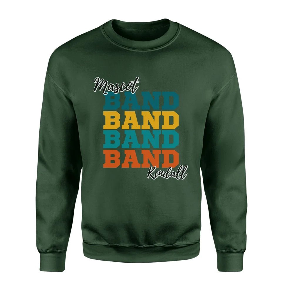 Personalized Band Band Band on a Sweatshirt With Mascot and Musician Name on a Sweatshirt