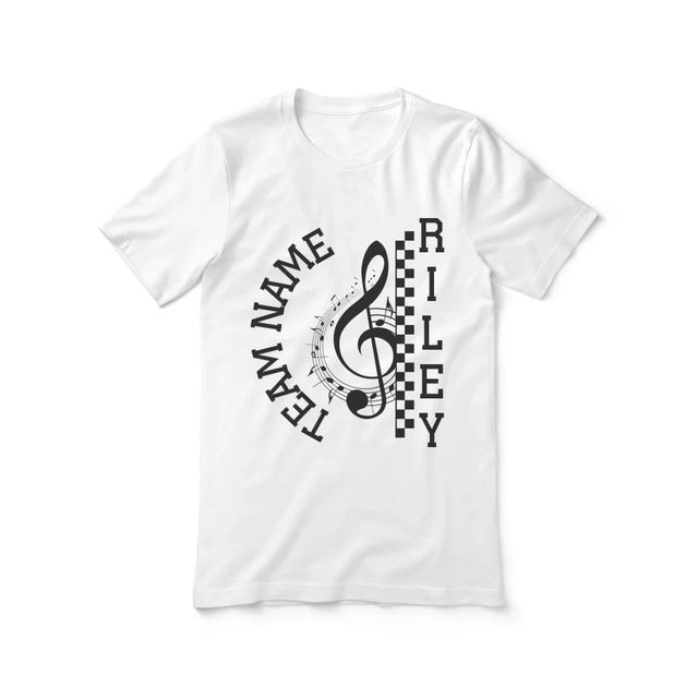 Personalized Band Shirt With Team and Musician Name on a Unisex T-Shirt