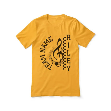 Personalized Band Shirt With Team and Musician Name on a Unisex T-Shirt