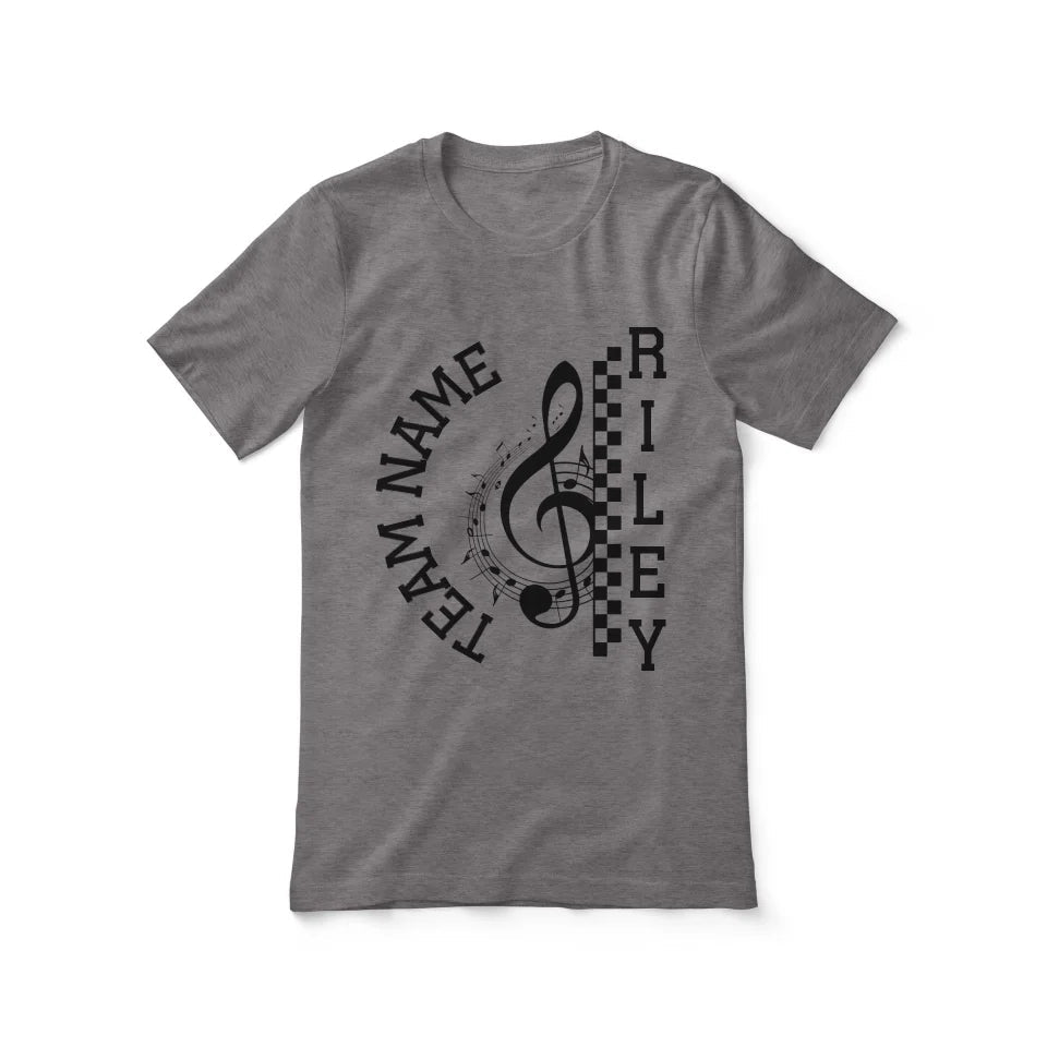 Personalized Band Shirt With Team and Musician Name on a Unisex T-Shirt