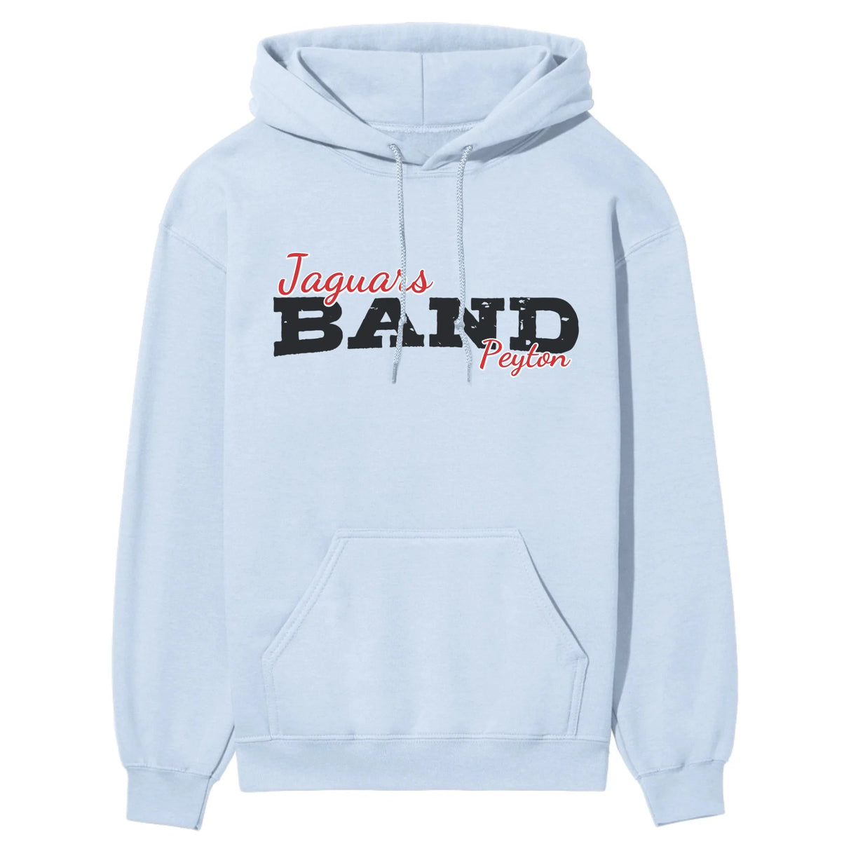 Custom Band Mascot and Musician Name on a Hoodie with a Black Graphic