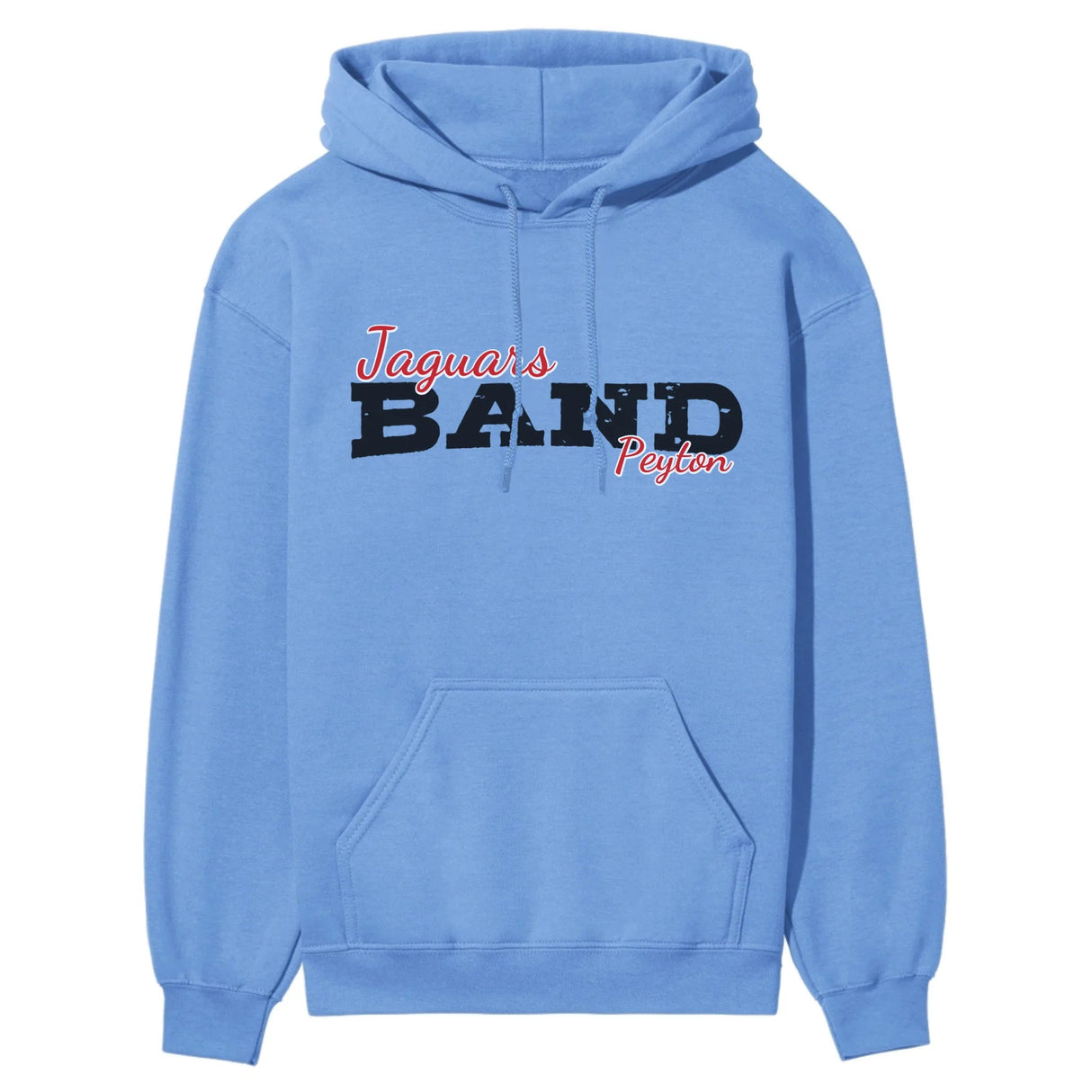 Custom Band Mascot and Musician Name on a Hoodie with a Black Graphic