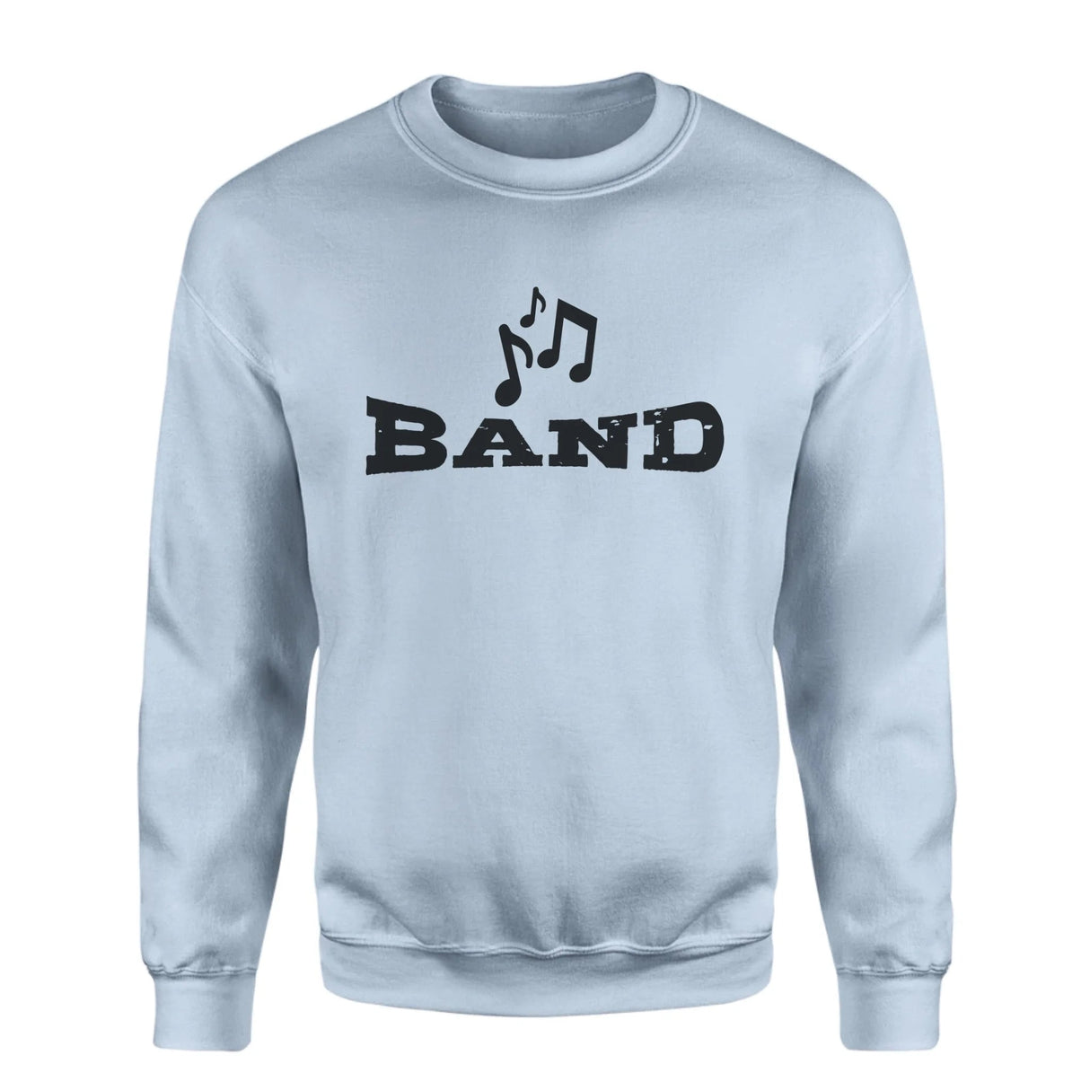 Basic Band with Musician Icon on a Sweatshirt with a Black Graphic