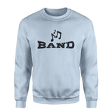 Basic Band with Musician Icon on a Sweatshirt with a Black Graphic