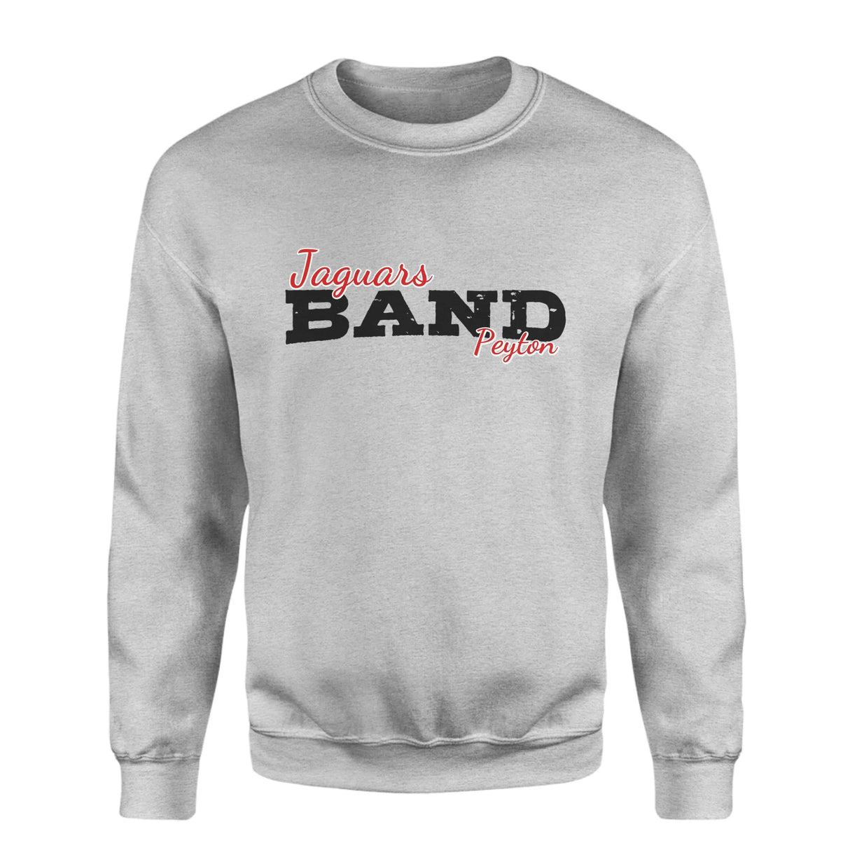 Custom Band Mascot and Musician Name on a Sweatshirt with a Black Graphic