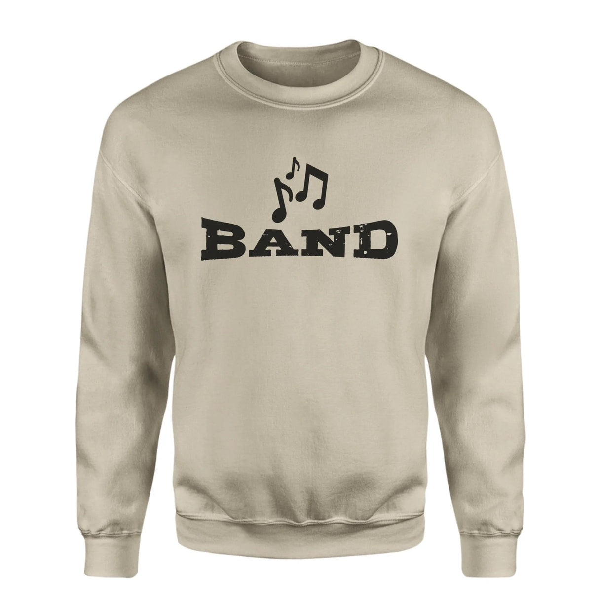 Basic Band with Musician Icon on a Sweatshirt with a Black Graphic