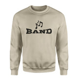 Basic Band with Musician Icon on a Sweatshirt with a Black Graphic