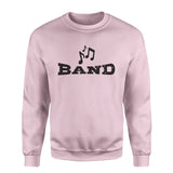 Basic Band with Musician Icon on a Sweatshirt with a Black Graphic