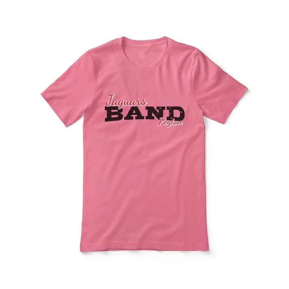 Custom Band Mascot and Musician Name on a Unisex T-Shirt with a Black Graphic