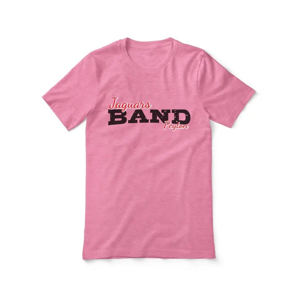 Custom Band Mascot and Musician Name on a Unisex T-Shirt with a Black Graphic