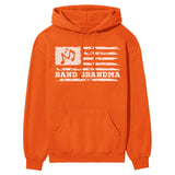 Band Grandma Horizontal Flag on a Hoodie with a White Graphic