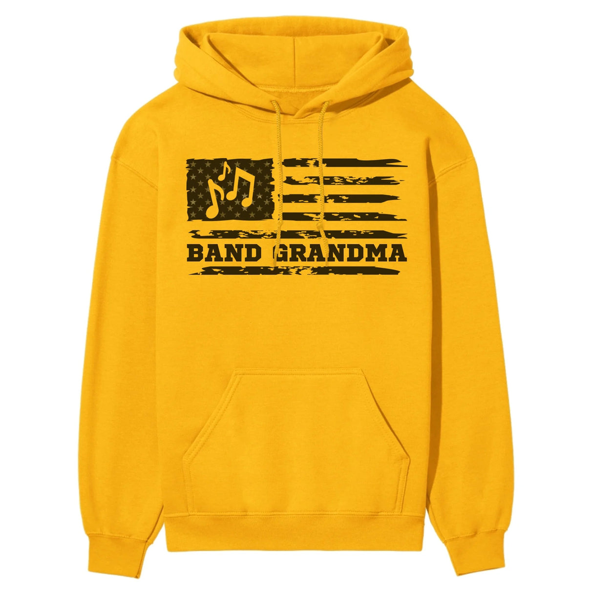 Band Grandma Horizontal Flag on a Hoodie with a Black Graphic