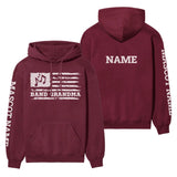 Band Grandma Horizontal Flag With Musician Name on a Hoodie with a White Graphic