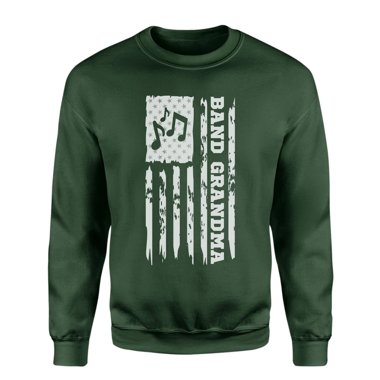 Band Grandma Vertical Flag on a Sweatshirt with a White Graphic