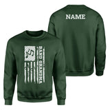 Band Grandma Vertical Flag With Musician Name on a Sweatshirt with a White Graphic