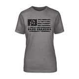 Band Grandma Horizontal Flag on a Unisex T-Shirt with a Black Graphic