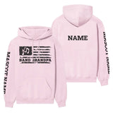 Band Grandpa Horizontal Flag With Musician Name on a Hoodie with a Black Graphic