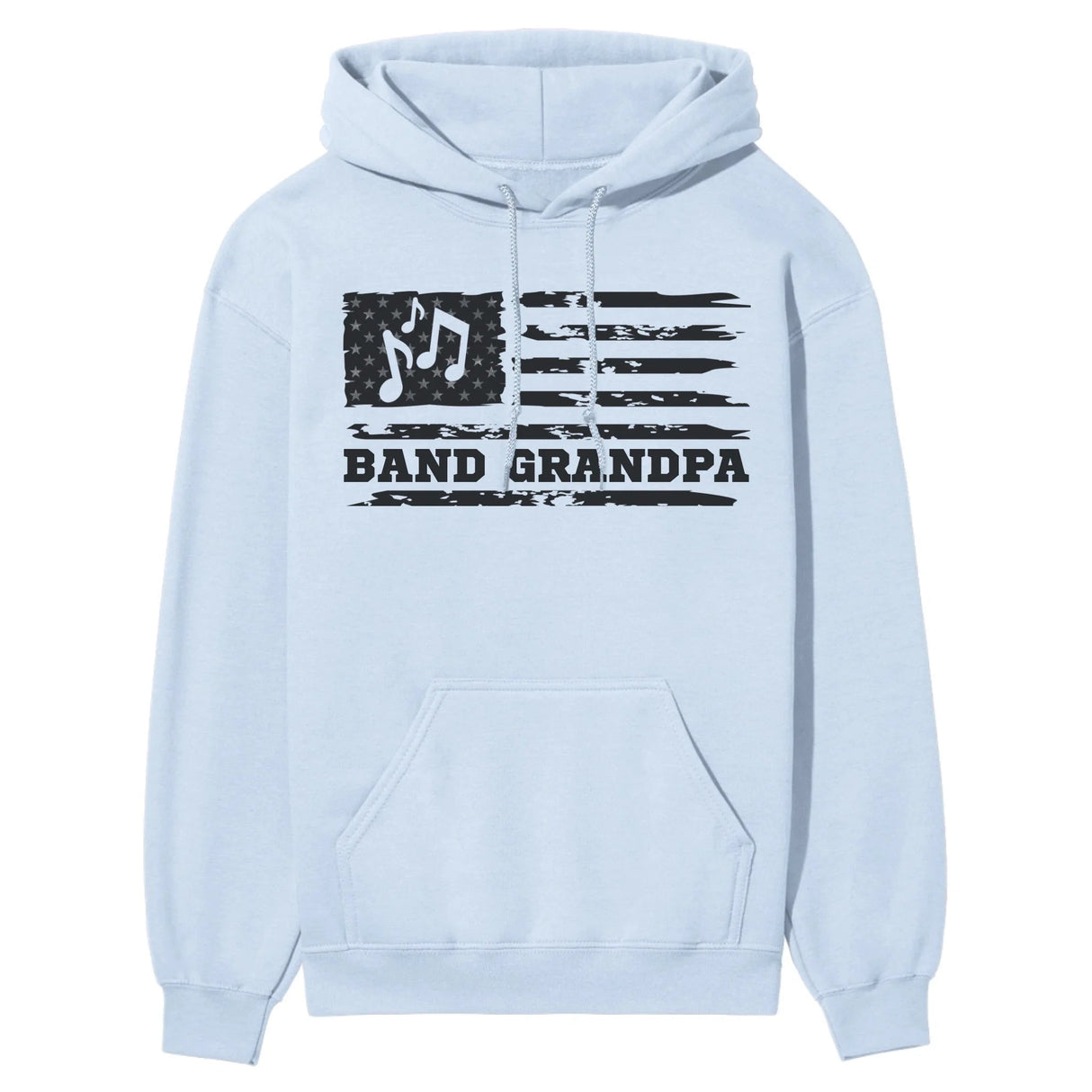 Band Grandpa Horizontal Flag on a Hoodie with a Black Graphic