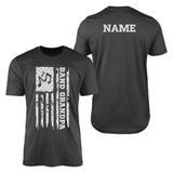 Band Grandpa Vertical Flag With Musician Name on a Men's T-Shirt with a White Graphic