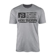 Band Grandpa Horizontal Flag on a Men's T-Shirt with a Black Graphic