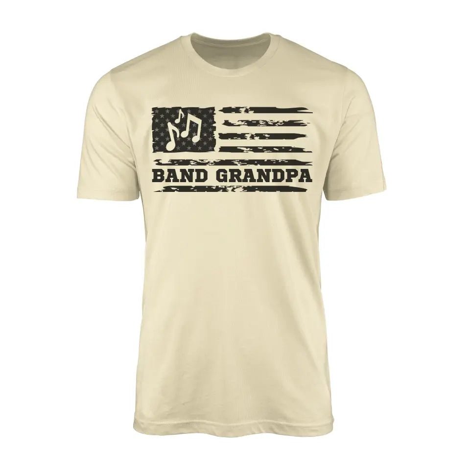 Band Grandpa Horizontal Flag on a Men's T-Shirt with a Black Graphic