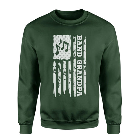 Band Grandpa Vertical Flag on a Sweatshirt with a White Graphic