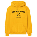 Band Mom with Musician Icon and Musician Name on a Hoodie with a Black Graphic