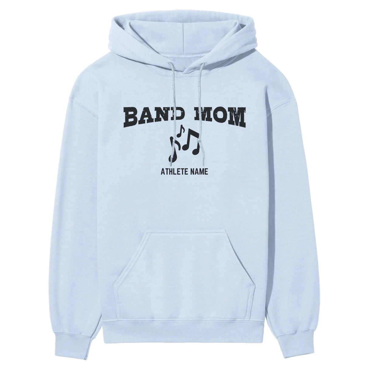 Band Mom with Musician Icon and Musician Name on a Hoodie with a Black Graphic