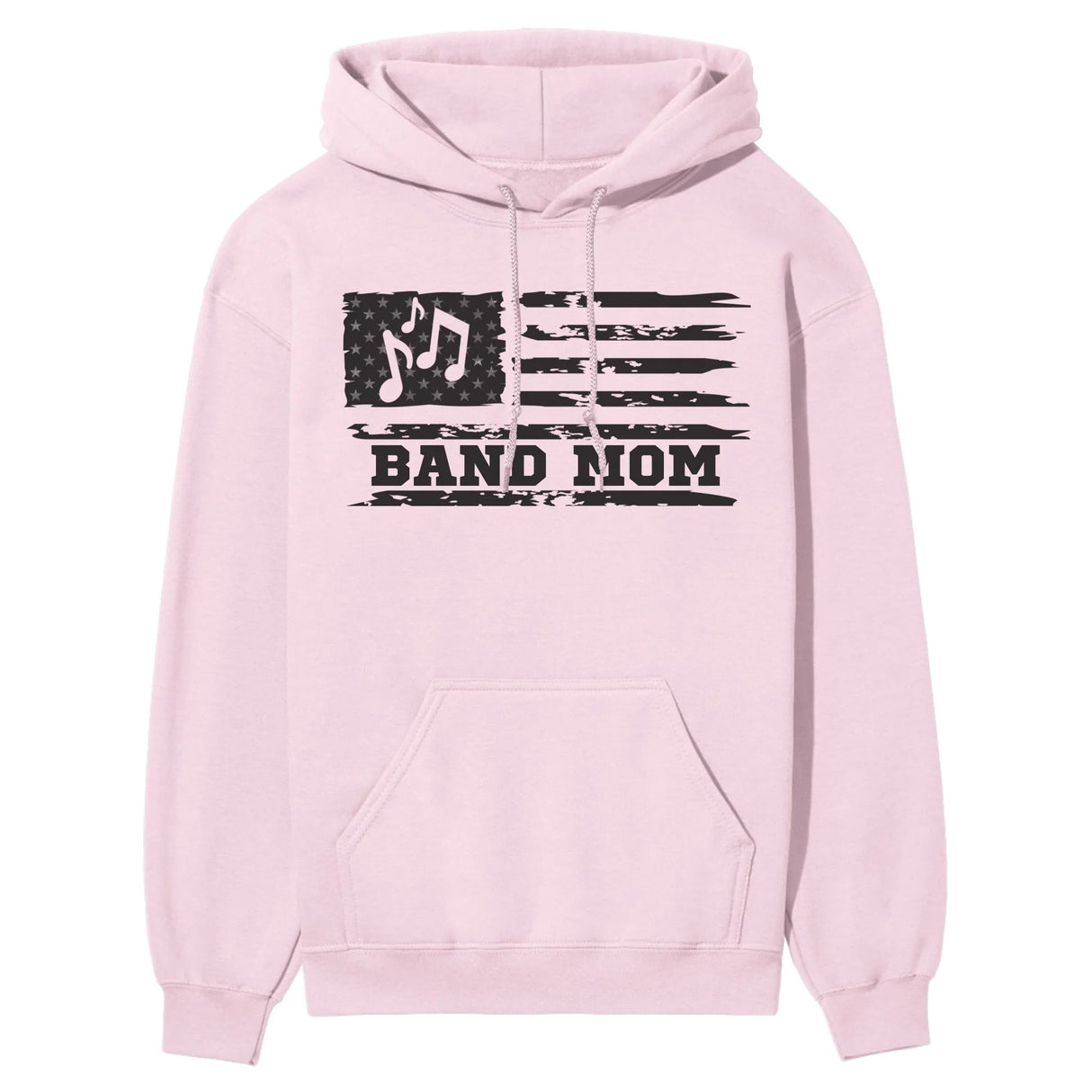 Band Mom Horizontal Flag on a Hoodie with a Black Graphic