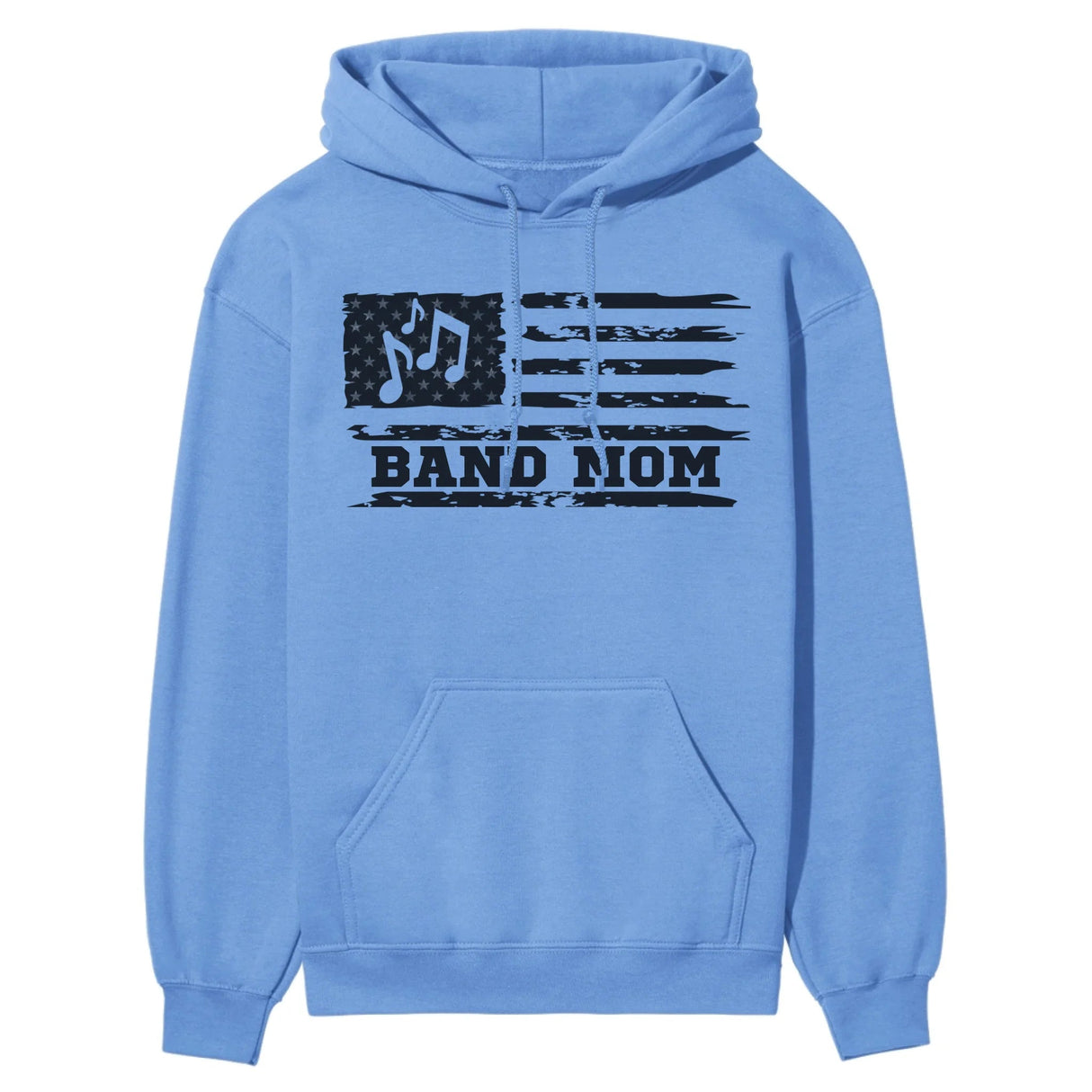 Band Mom Horizontal Flag on a Hoodie with a Black Graphic