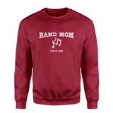 Band Mom with Musician Icon and Musician Name on a Sweatshirt with a White Graphic