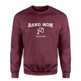 Band Mom with Musician Icon and Musician Name on a Sweatshirt with a White Graphic