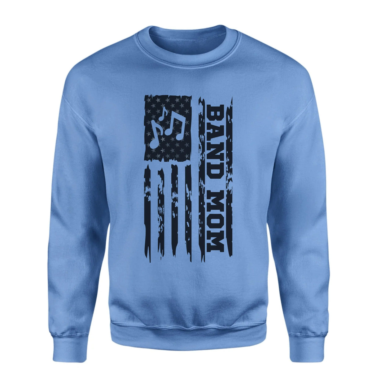 Band Mom Vertical Flag on a Sweatshirt with a Black Graphic