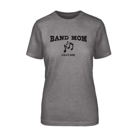 Band Mom with Musician Icon and Musician Name on a Unisex T-Shirt with a Black Graphic