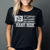 Band Mom Horizontal Flag on a Unisex T-Shirt with a White Graphic