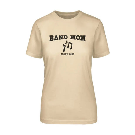 Band Mom with Musician Icon and Musician Name on a Unisex T-Shirt with a Black Graphic