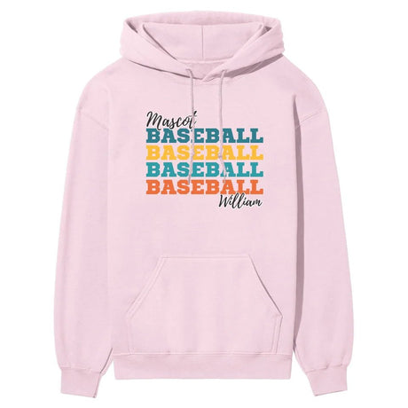 Personalized Baseball Baseball Baseball on a Hoodie With Mascot and Baseball Player Name on a Hoodie