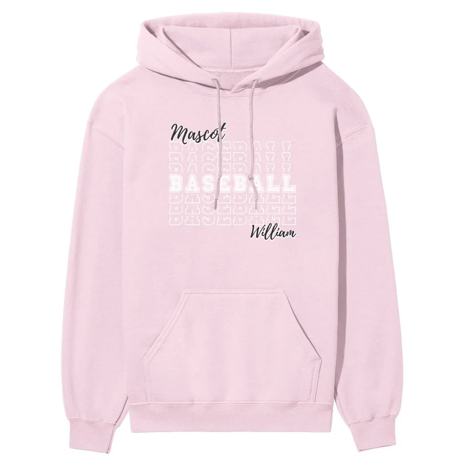 Custom Baseball on a Sweatshirt With Mascot and Baseball Player Name on a Hoodie